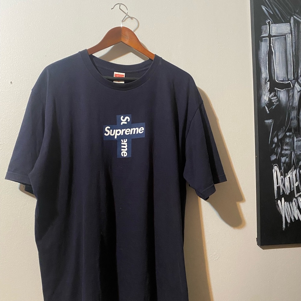 Supreme Cross Box Logo Tee FW20 Navy